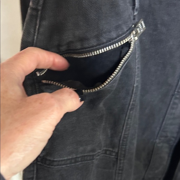 Guess Black Denim Jacket with Zipper Details - Picture 7 of 10